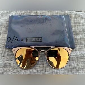 Quay Australia Rose Gold Aviator Sunglasses